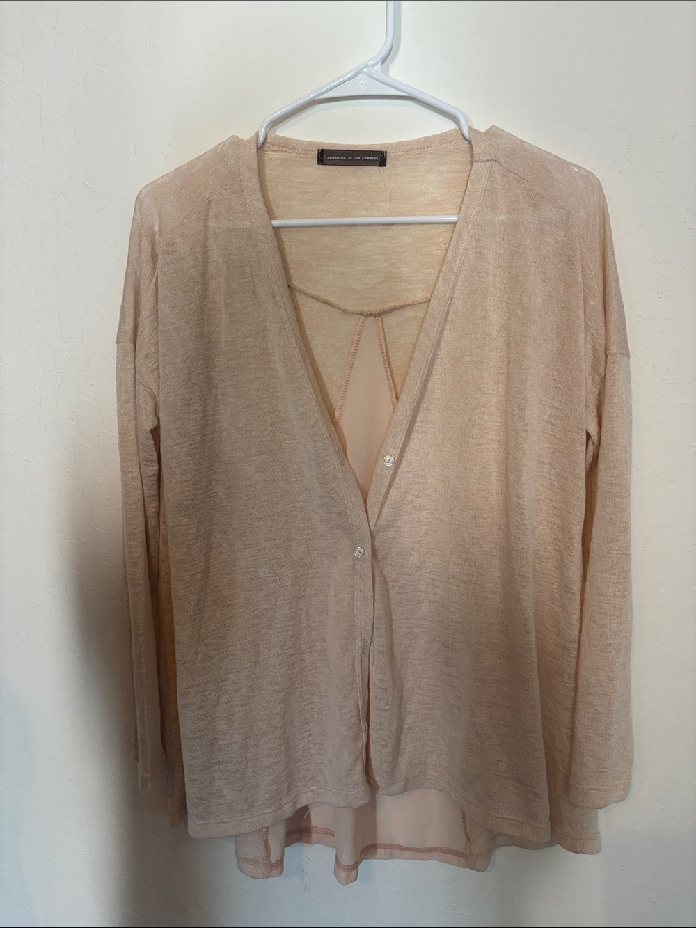 Peachy Beige Lightweight open front top